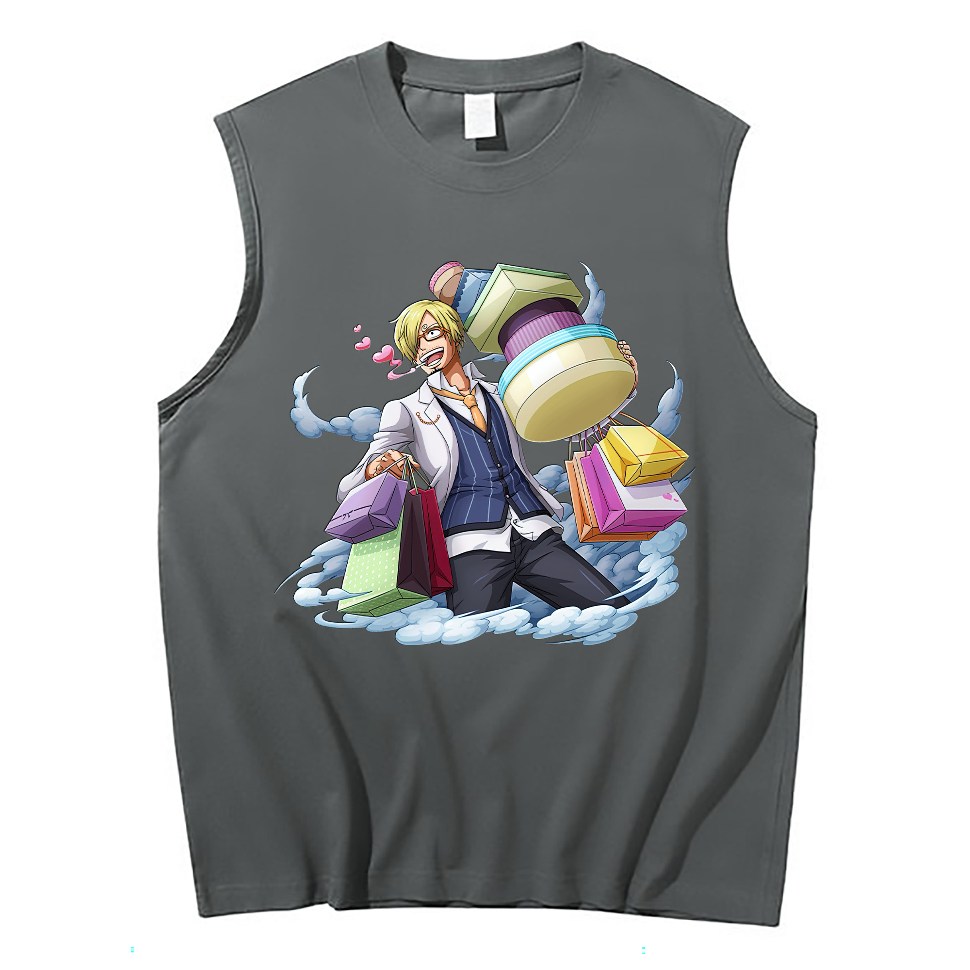 （画像用） ワンピース サンジ ONE PIECE Sanji コットン100％タンクトップ（フロントプリント）